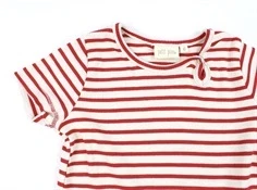 Petit Piao bright red stribet kjole